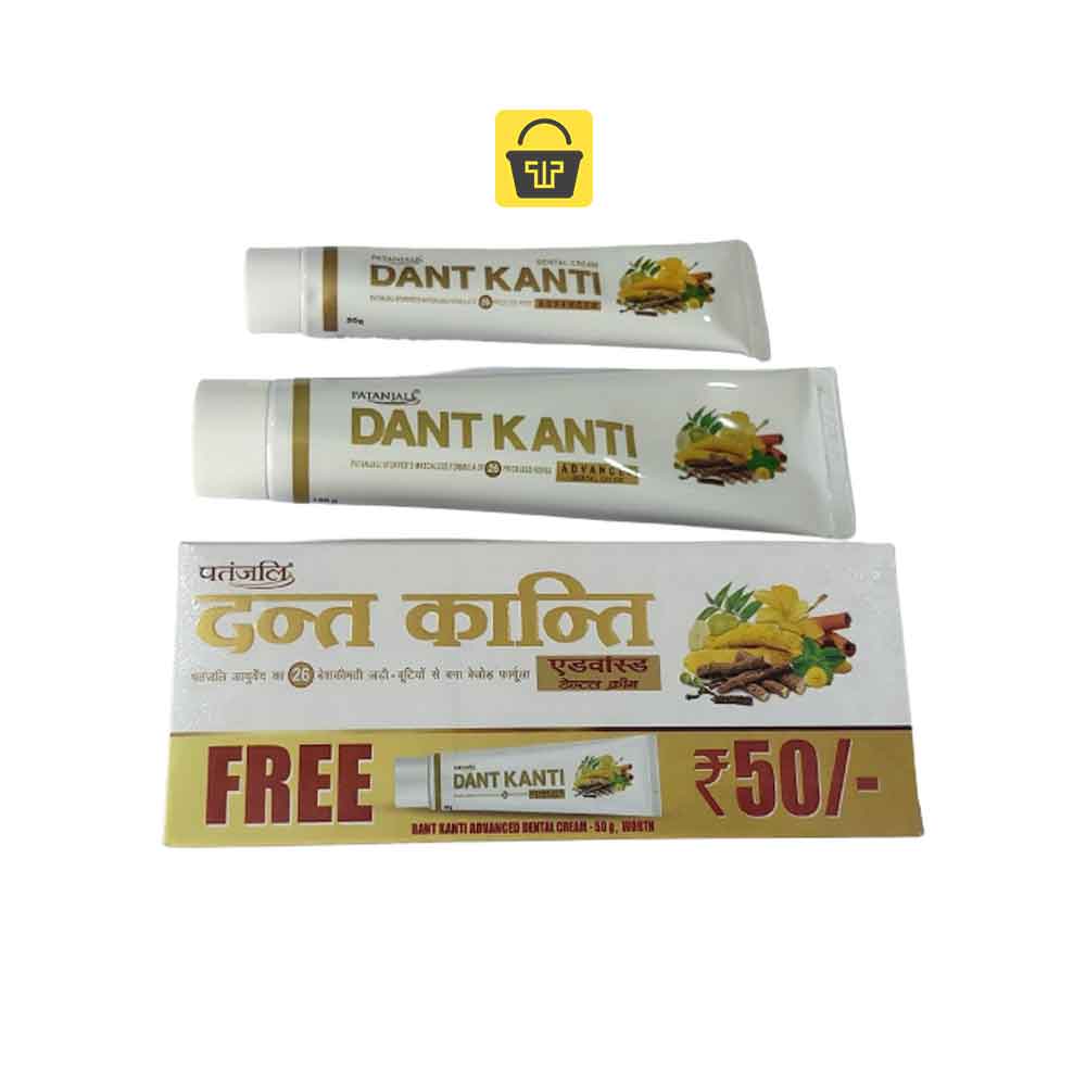 Patanjali Dant Kanti Advanced Toothpaste 100g 50g Free Town