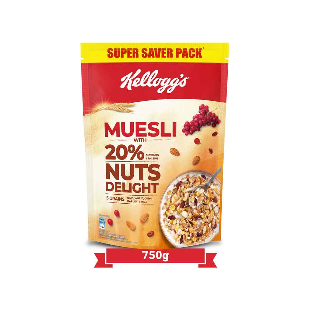 Kellogg's Muesli with 20% Nuts Delight, [750g] - Town Tokri