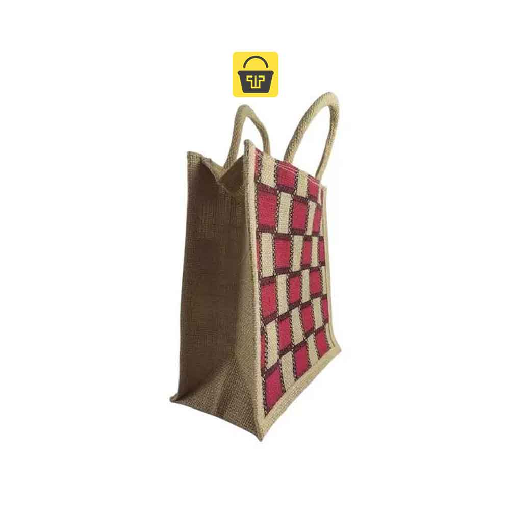 Goldline Heavy Duty Collapsible Polyester Grocery Shopping Bag/Eco-Friendly  Multipurpose Carry Bag/Thela/Jhola/Girls Tote Bag/16 Litre/Messenger Bag  &Thick Bottom (34 x 12 x 38 cm, Combo -Red & Brown) Pack of 2 Grocery Bags